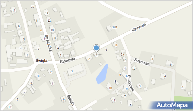 Święta, Klonowa, 4, mapa Święta