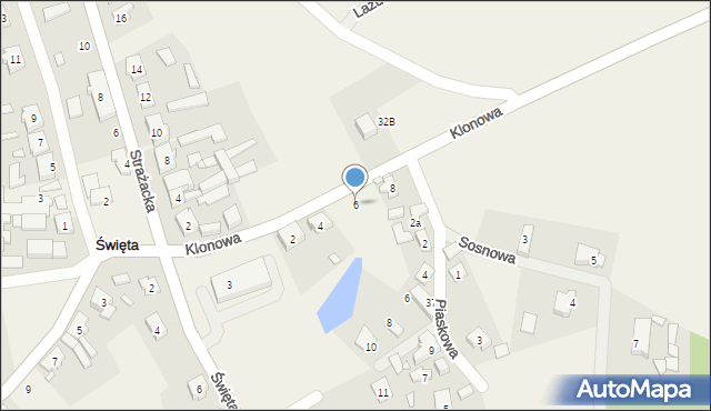 Święta, Klonowa, 6, mapa Święta