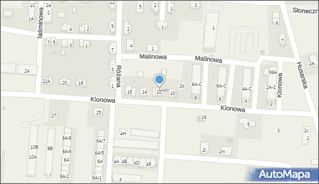 Świętoszów, Klonowa, 12, mapa Świętoszów