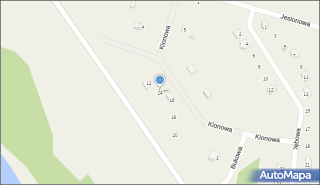 Szarcz, Klonowa, 14, mapa Szarcz