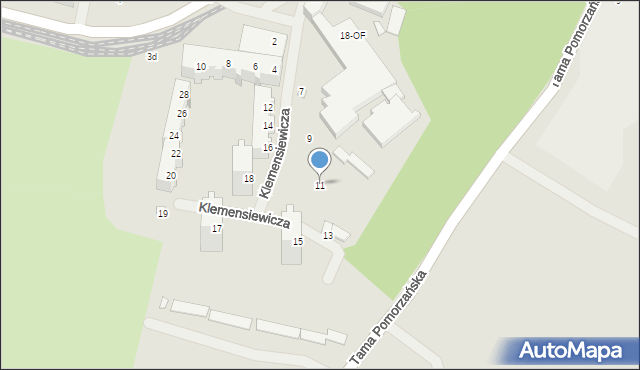 Szczecin, Klemensiewicza Zenona, 11, mapa Szczecina