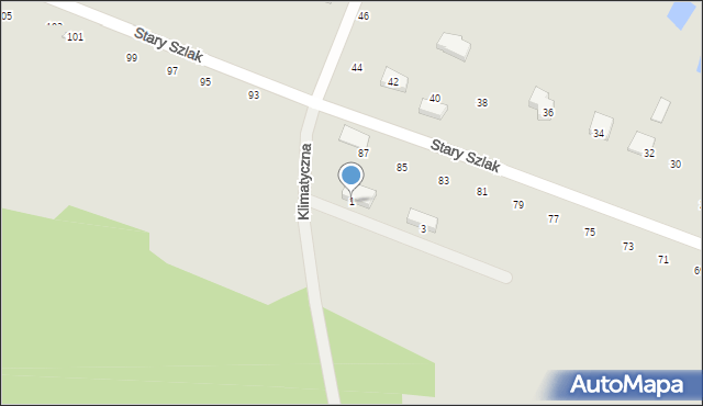 Szczecin, Klimatyczna, 1, mapa Szczecina