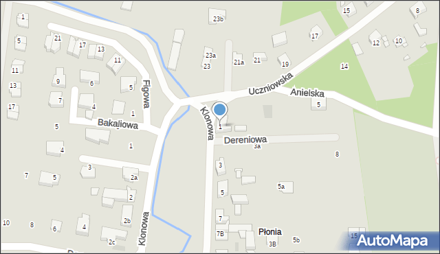 Szczecin, Klonowa, 1, mapa Szczecina