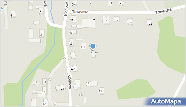 Szczecin, Klonowa, 11c, mapa Szczecina