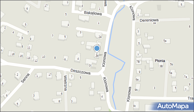 Szczecin, Klonowa, 2b, mapa Szczecina