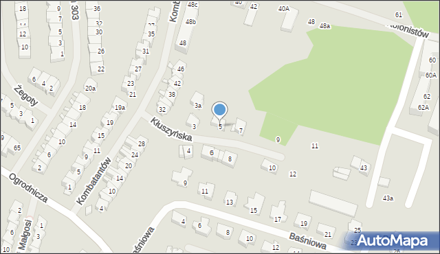 Szczecin, Kłuszyńska, 5, mapa Szczecina
