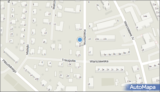 Szczecinek, Klasztorna, 13, mapa Szczecinek