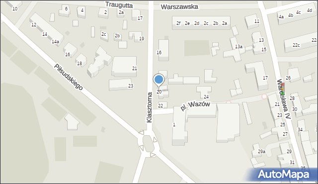 Szczecinek, Klasztorna, 20, mapa Szczecinek