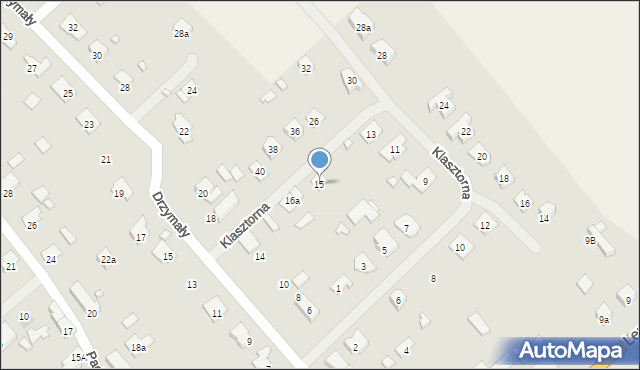 Szczytno, Klasztorna, 15, mapa Szczytno