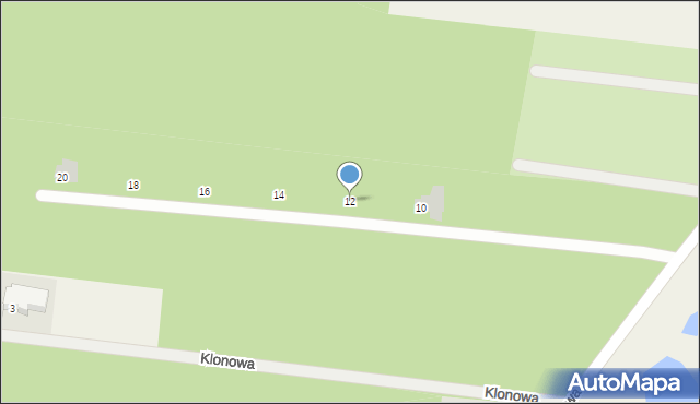Szerominek, Klonowa, 12, mapa Szerominek