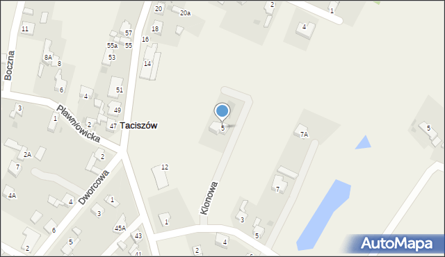 Taciszów, Klonowa, 5, mapa Taciszów