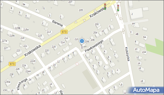 Tarnów, Kleeberga Franciszka, 11, mapa Tarnów