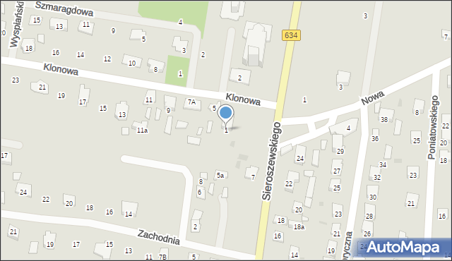 Tłuszcz, Klonowa, 1, mapa Tłuszcz