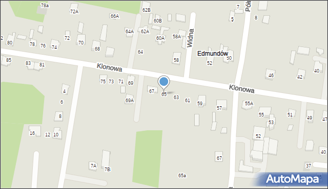 Tłuszcz, Klonowa, 65, mapa Tłuszcz
