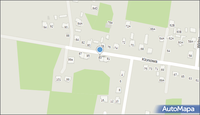 Tłuszcz, Klonowa, 83, mapa Tłuszcz
