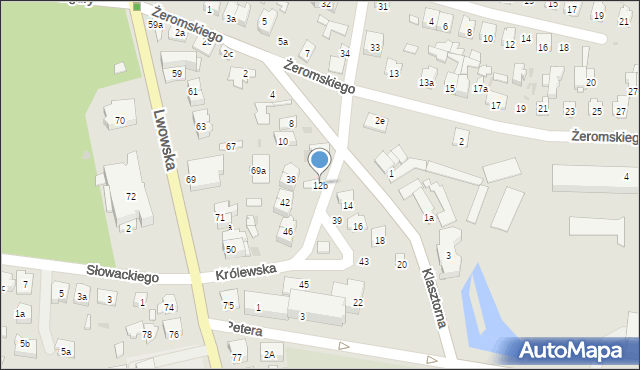 Tomaszów Lubelski, Klasztorna, 12b, mapa Tomaszów Lubelski