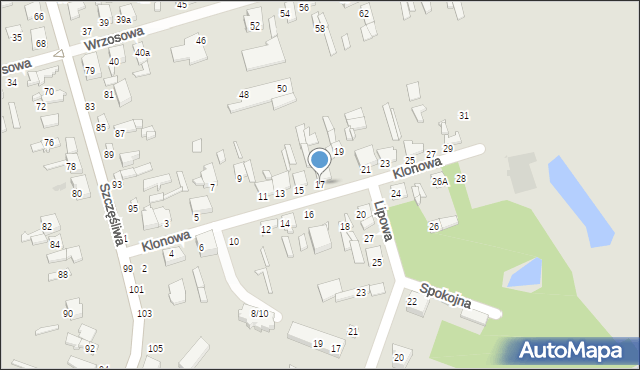 Tomaszów Mazowiecki, Klonowa, 17, mapa Tomaszów Mazowiecki