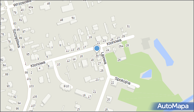 Tomaszów Mazowiecki, Klonowa, 20, mapa Tomaszów Mazowiecki