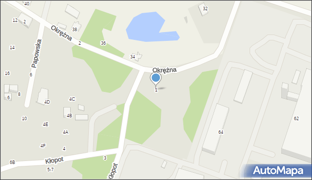 Toruń, Kłopot, 1, mapa Torunia