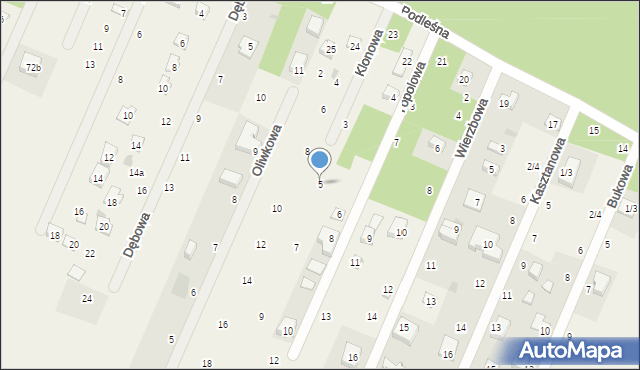 Tresta, Klonowa, 5, mapa Tresta