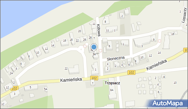 Trzęsacz, Klifowa, 3A, mapa Trzęsacz