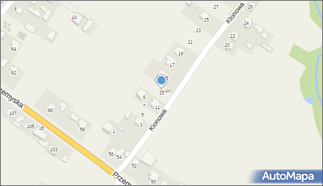 Tuczempy, Klonowa, 13, mapa Tuczempy