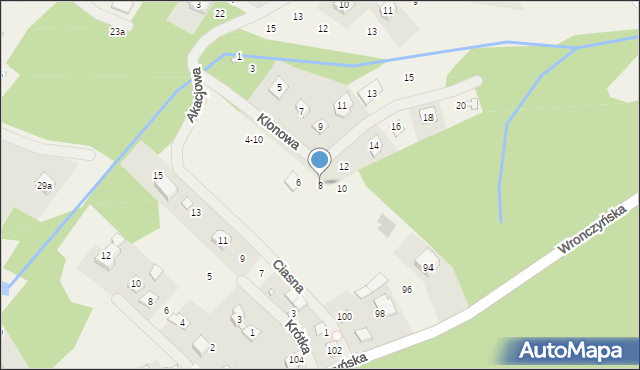 Tuczno, Klonowa, 8, mapa Tuczno