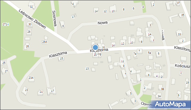 Tuczno, Klasztorna, 11, mapa Tuczno