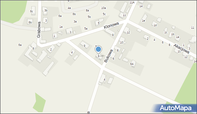 Turawa, Klonowa, 7, mapa Turawa