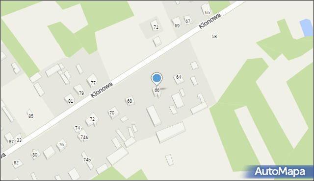 Turzyn, Klonowa, 66, mapa Turzyn