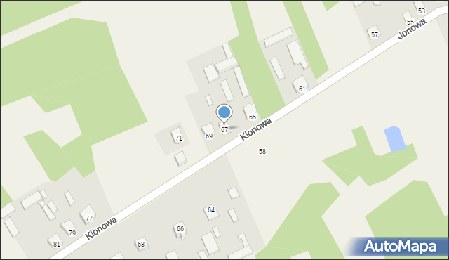 Turzyn, Klonowa, 67, mapa Turzyn