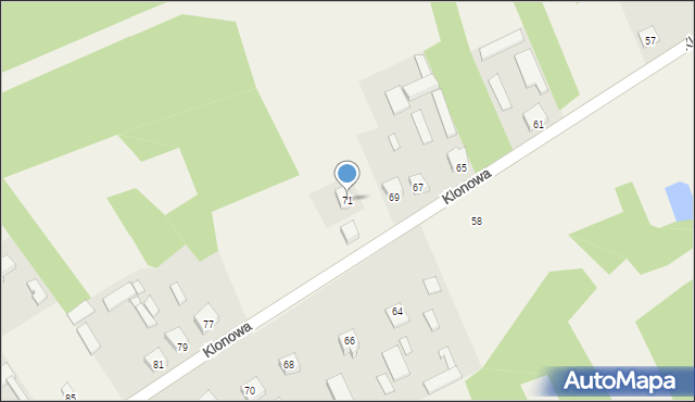 Turzyn, Klonowa, 71, mapa Turzyn