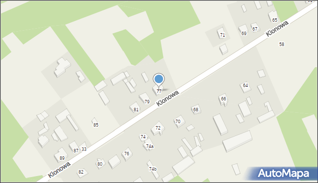 Turzyn, Klonowa, 77, mapa Turzyn