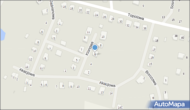 Tychowo, Klonowa, 6, mapa Tychowo