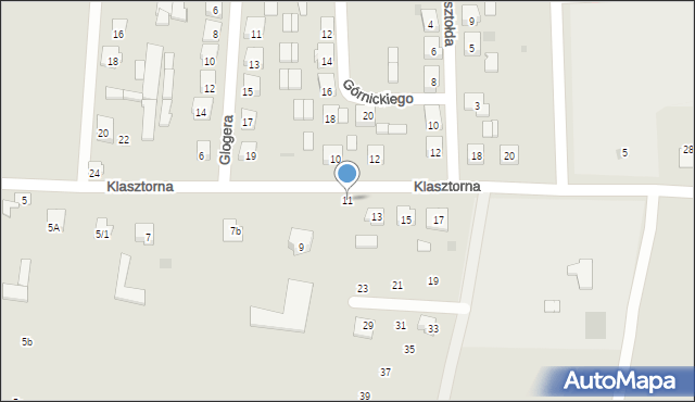 Tykocin, Klasztorna, 11, mapa Tykocin