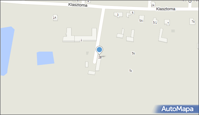 Tykocin, Klasztorna, 1B, mapa Tykocin