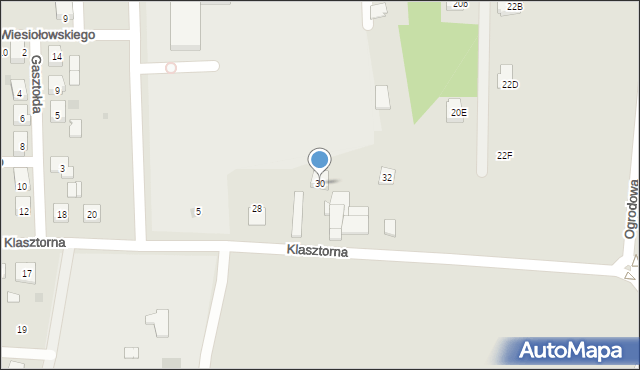 Tykocin, Klasztorna, 30, mapa Tykocin