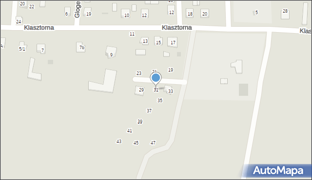 Tykocin, Klasztorna, 31, mapa Tykocin