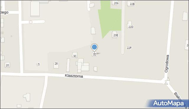 Tykocin, Klasztorna, 32, mapa Tykocin