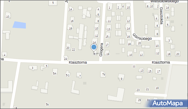 Tykocin, Klasztorna, 6, mapa Tykocin