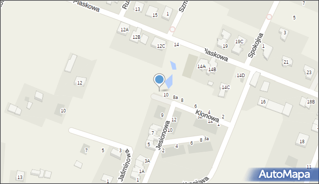 Tyniec Mały, Klonowa, 10a, mapa Tyniec Mały