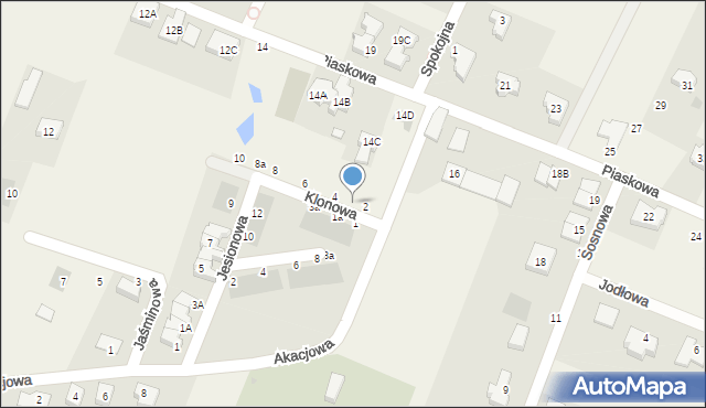 Tyniec Mały, Klonowa, 2a, mapa Tyniec Mały