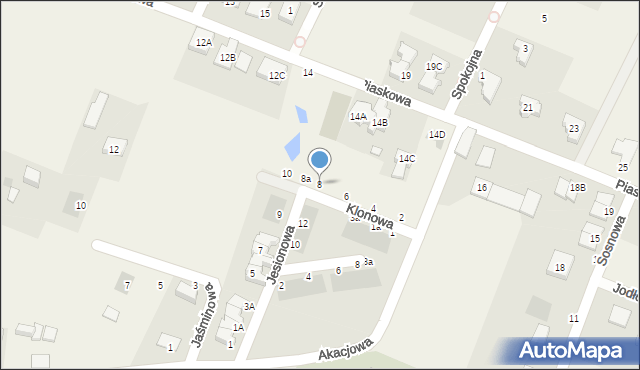 Tyniec Mały, Klonowa, 8, mapa Tyniec Mały