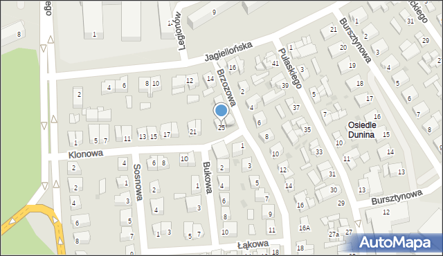 Ustka, Klonowa, 25, mapa Ustka