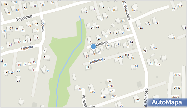 Wadowice, Klonowa, 13, mapa Wadowice