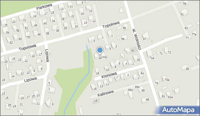 Wadowice, Klonowa, 14, mapa Wadowice