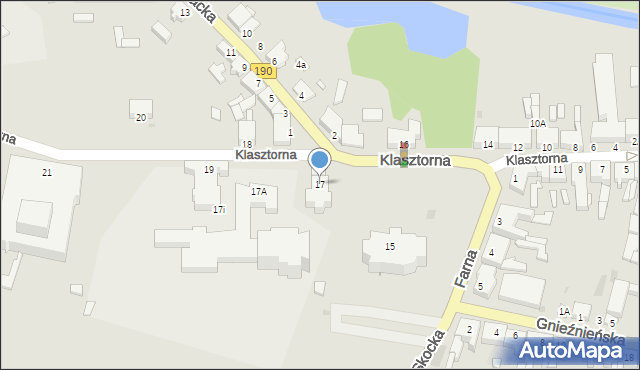 Wągrowiec, Klasztorna, 17, mapa Wągrowiec