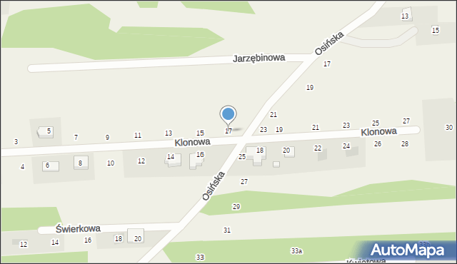 Wanaty, Klonowa, 17, mapa Wanaty