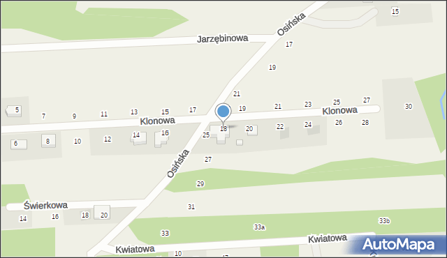 Wanaty, Klonowa, 18, mapa Wanaty