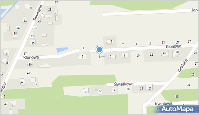 Wanaty, Klonowa, 4, mapa Wanaty